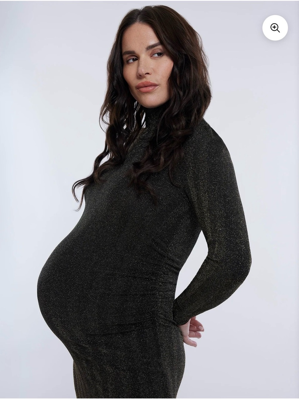 Motherhood Metallic Black Maternity Turtleneck Sweater